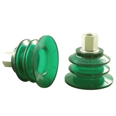 Fipa Bellows vacuum cup diam. 77 mm, Monoflex green 50 Degrees, fitting G3/8-female 20.077.155.22